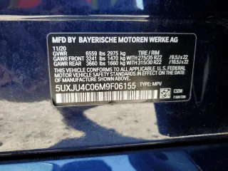 2021 BMW X5 M50i with VIN 5UXJU4C06M9F06155, listed as a Copart auction lot 86296724 with 59,608 mi miles and Salvage Title. Bid and sale history available at carsss.com. Image 14.