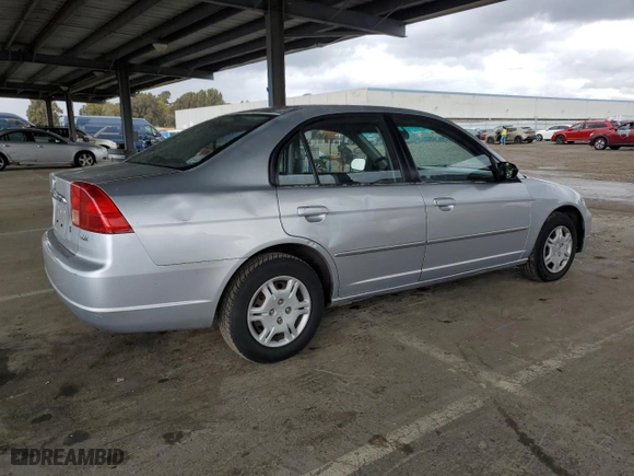 2002 Honda Civic LX with VIN 2HGES16692H511000, listed as a Copart auction lot 48830895 with 242,003 mi miles and Clean Title. Bid and sale history available at carsss.com. Image 3.
