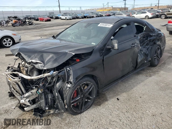 2015 Mercedes-Benz CLA 45 AMG with VIN WDDSJ5CB9FN164980, listed as a Copart auction lot 82649814 with 75,213 mi miles and Salvage Title. Bid and sale history available at DreamBid. Image 1.