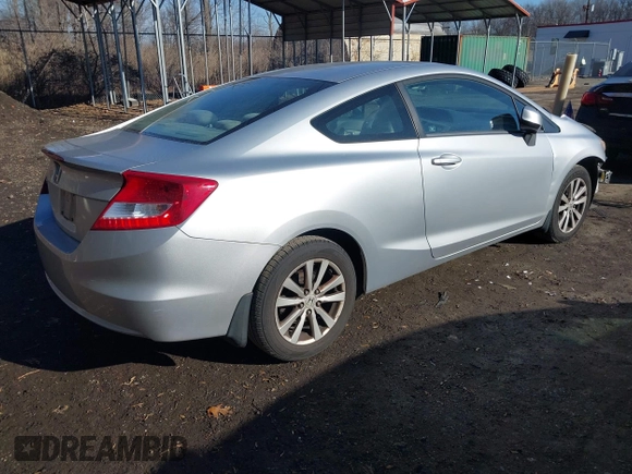 2012 Honda Civic Cpe EX with VIN 2HGFG3B80CH504785, listed as a IAAI auction lot 41651632 with 139,635 mi miles. Bid and sale history available at carsss.com. Image 4.