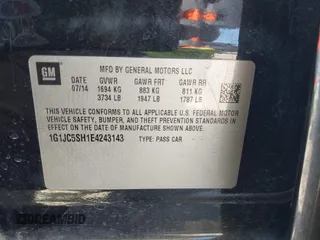 2014 Chevrolet Sonic LT with VIN 1G1JC5SH1E4243143, listed as a IAAI auction lot 41841260 with 170,514 mi miles and . Bid and sale history available at DreamBid. Image 9.