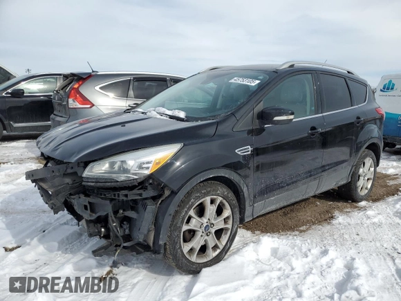 2016 Ford Escape Titanium with VIN 1FMCU9JX1GUB44723, listed as a Copart auction lot 45753105 with 124,118 mi miles and Salvage Title. Bid and sale history available at carsss.com. Image 1.