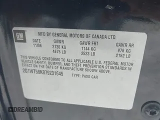 2007 Chevrolet Impala LT with VIN 2G1WT58K879231645, listed as a IAAI auction lot 42142811 with 103,441 mi miles and . Bid and sale history available at DreamBid. Image 9.