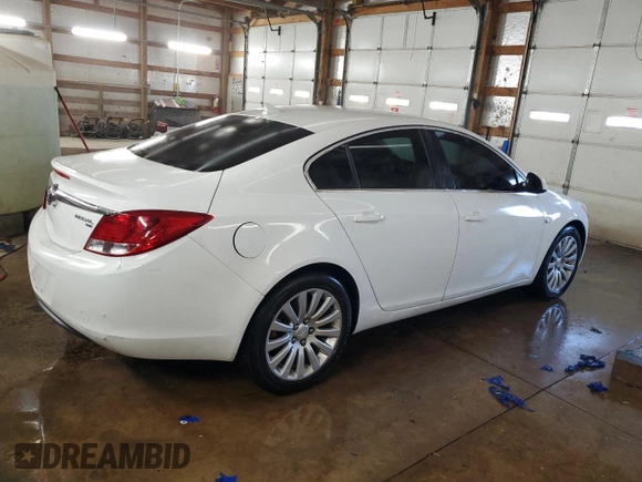 2011 Buick Regal CXL RL1 with VIN W04GN5EC1B1029918, listed as a Copart auction lot 71782234 with 128,500 mi miles and Salvage Title. Bid and sale history available at carsss.com. Image 3.