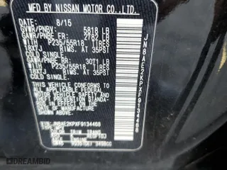 2015 Nissan Quest S with VIN JN8AE2KPXF9134468, listed as a Copart auction lot 50813374 with 108,017 mi miles. Bid and sale history available at carsss.com. Image 13.