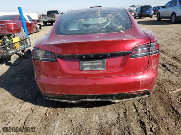 2023 Tesla Model S with VIN 5YJSA1E53PF512587, listed as a Copart auction lot 48983475 with 41,232 mi miles and Salvage Title. Bid and sale history available at carsss.com. Image 6.