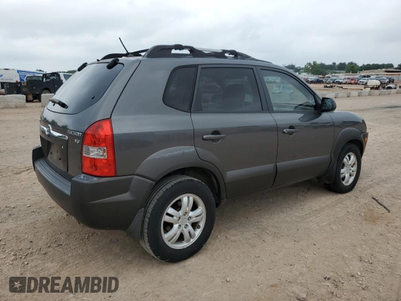 2007 Hyundai Tucson SE with VIN KM8JN12D07U520418, listed as a Copart auction lot 41568235 with 64,256 mi miles and Salvage Title. Bid and sale history available at carsss.com. Image 3.
