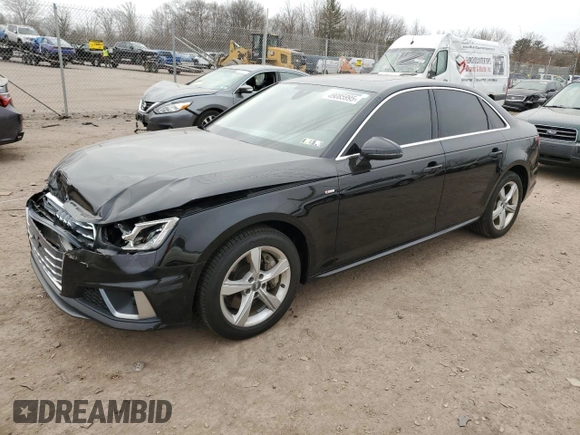 2019 Audi A4 Premium with VIN WAUDNAF4XKA108414, listed as a Copart auction lot 49085995 with 43,536 mi miles and Salvage Title. Bid and sale history available at DreamBid. Image 1.