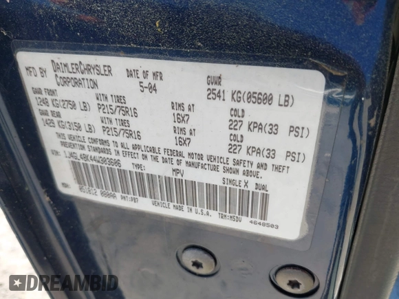 2004 Jeep Liberty Sport with VIN 1J4GL48K44W303606, listed as a IAAI auction lot 41895990 with 145,765 mi miles. Bid and sale history available at carsss.com. Image 9.