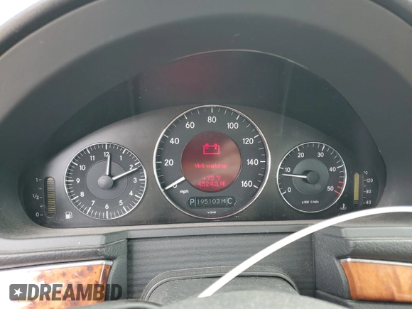 2005 Mercedes-Benz E-Class 3.2L CDI with VIN WDBUF26J45A775056, listed as a Copart auction lot 53352095 with 195,103 mi miles and Clean Title. Bid and sale history available at carsss.com. Image 9.