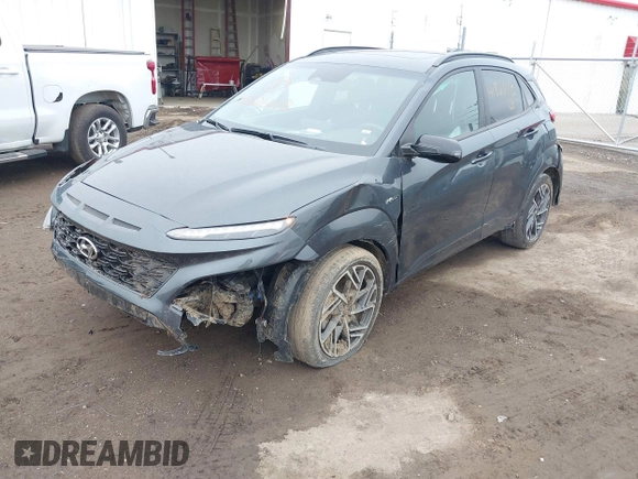 2022 Hyundai Kona N Line with VIN KM8K3CA32NU923862, listed as a IAAI auction lot 41826113 with 75,298 mi miles. Bid and sale history available at carsss.com. Image 6.