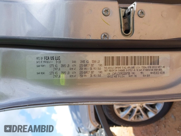 2019 Jeep Cherokee Latitude with VIN 1C4PJLCX7KD220799, listed as a IAAI auction lot 41970875 with 104,394 mi miles and . Bid and sale history available at DreamBid. Image 9.