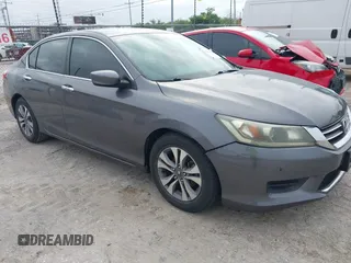 2014 Honda Accord LX z VIN 1HGCR2F3XEA168909, wystawiony jako IAAI lot #42365400 z przebiegiem 97 115 mil mil oraz . Historia ofert i sprzedaży dostępna na DreamBid. Obrazek 1.