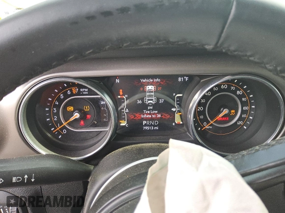 2021 Jeep Wrangler Unlimited Sport S с VIN 1C4HJXDG4MW532158, выставлен на аукционе Copart как лот 57533055 с пробегом 79 513 миль миль и Чистый • Clean title. История ставок и продаж доступна на DreamBid. Изображение 9.