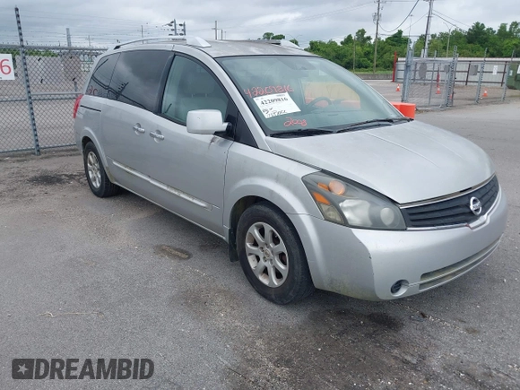 2008 Nissan Quest S z VIN 5N1BV28U48N121749, wystawiony jako IAAI lot #42209816 z przebiegiem 173 970 mil mil oraz . Historia ofert i sprzedaży dostępna na DreamBid. Obrazek 1.