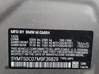 2021 BMW X3 M with VIN 5YMTS0C07M9F36829, listed as a Copart auction lot 48347655 with 42,698 mi miles and Salvage Title. Bid and sale history available at carsss.com. Image 14.