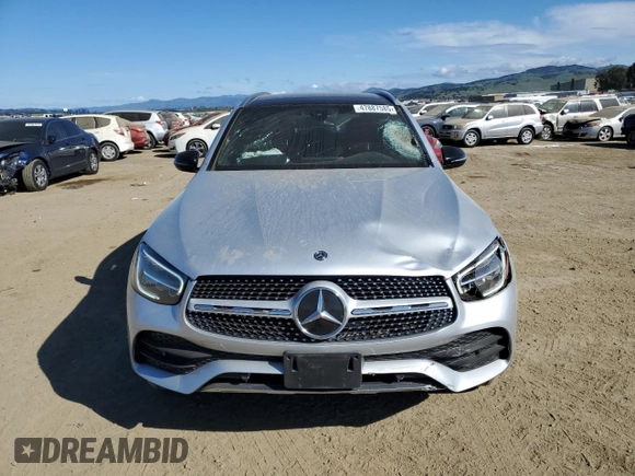 2020 Mercedes-Benz GLC with VIN WDC0G8EB4LF733748, listed as a Copart auction lot 47887585 with 56,787 mi miles and Salvage Title. Bid and sale history available at carsss.com. Image 5.