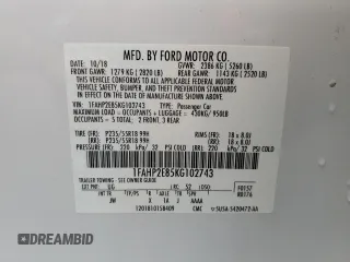 2019 Ford Taurus SEL with VIN 1FAHP2E85KG102743, listed as a Copart auction lot 81892973 with 102,301 mi miles and Salvage Title. Bid and sale history available at DreamBid. Image 14.