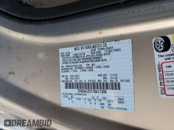 2007 Ford Freestar SEL z VIN 2FMDA52217BA11300, wystawiony jako Copart lot #48144555 z przebiegiem 184 225 mil mil oraz Szkody całkowita. Historia ofert i sprzedaży dostępna na DreamBid. Obrazek 14.