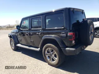 2020 Jeep Wrangler Unlimited Sahara with VIN 1C4HJXEGXLW209908, listed as a Copart auction lot 49409625 with 73,352 mi miles and Salvage title. Bid and sale history available at DreamBid. Image 2.