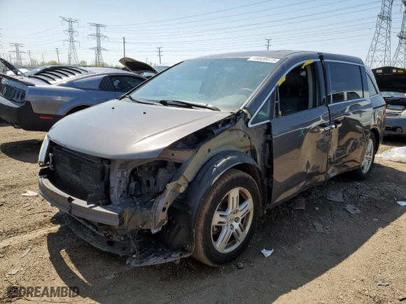 2013 Honda Odyssey Touring with VIN 5FNRL5H98DB078614, listed as a Copart auction lot 80188214 with 166,219 mi miles and Salvage Title. Bid and sale history available at carsss.com. Image 1.