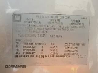 2009 GMC Yukon XL z VIN 1GKFC06269J102165, wystawiony jako Copart lot #54874955 z przebiegiem 248 831 mil mil oraz Szkoda całkowita • Salvage title. Historia ofert i sprzedaży dostępna na DreamBid. Obrazek 13.