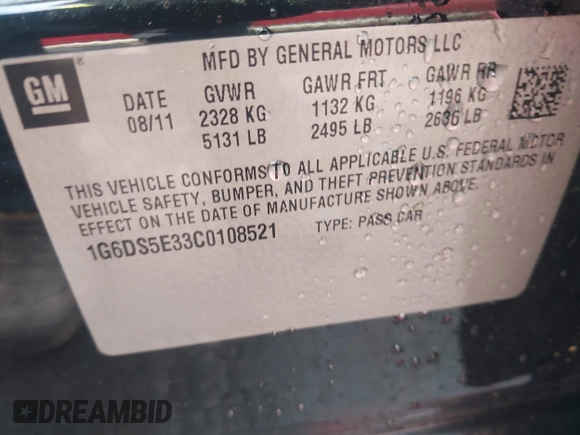 2012 Cadillac CTS Premium с VIN 1G6DS5E33C0108521, выставлен на аукционе IAAI как лот 42599993 с пробегом 210 826 миль миль и . История ставок и продаж доступна на DreamBid. Изображение 9.