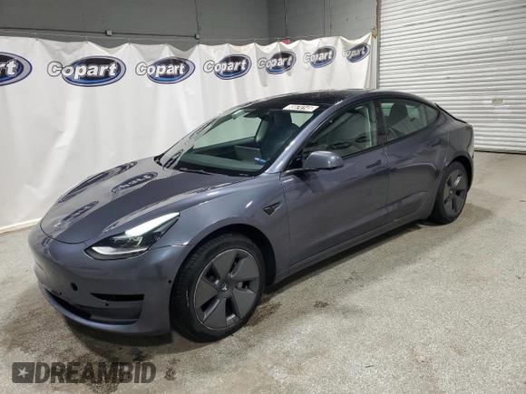 2022 Tesla Model 3 with VIN 5YJ3E1EA8NF287506, listed as a Copart auction lot 55674145 with 106,745 mi miles and Clean Title. Bid and sale history available at DreamBid. Image 1.