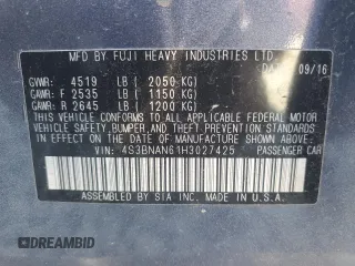 2017 Subaru Legacy Limited с VIN 4S3BNAN61H3027425, выставлен на аукционе Copart как лот 46189465 с пробегом 81 707 миль миль и Списание • Salvage title. История ставок и продаж доступна на DreamBid. Изображение 12.