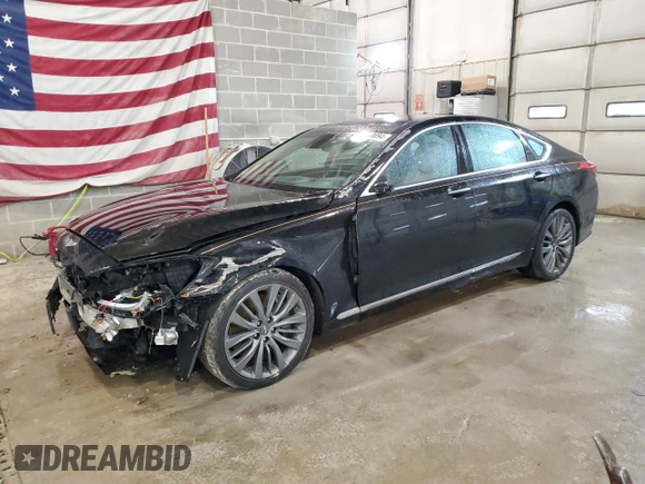 2015 Hyundai Genesis 5.0L with VIN KMHGN4JF7FU053494, listed as a Copart auction lot 44660694 with 85,285 mi miles and Salvage Title. Bid and sale history available at carsss.com. Image 1.