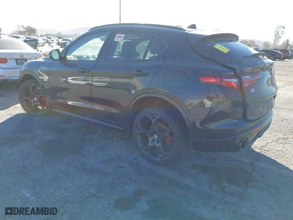 2022 Alfa Romeo Stelvio Ti with VIN ZASPAKBN5N7D24275, listed as a IAAI auction lot 41360975 with 24,668 mi miles. Bid and sale history available at carsss.com. Image 3.