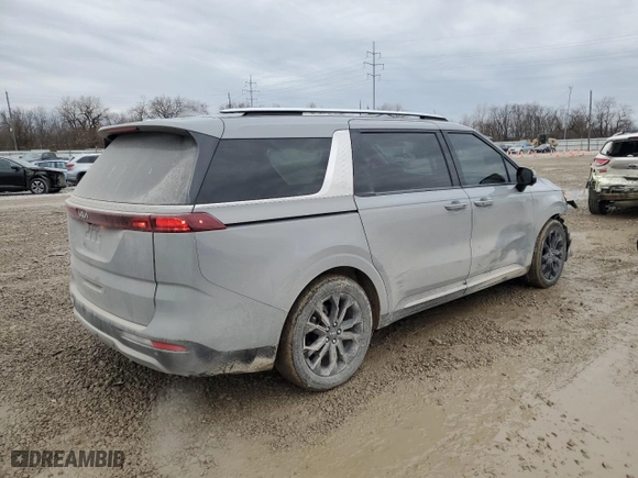 2023 Kia Carnival SX Prestige with VIN KNDNE5H36P6206062, listed as a Copart auction lot 43562195 with 76,089 mi miles and Salvage Title. Bid and sale history available at carsss.com. Image 3.