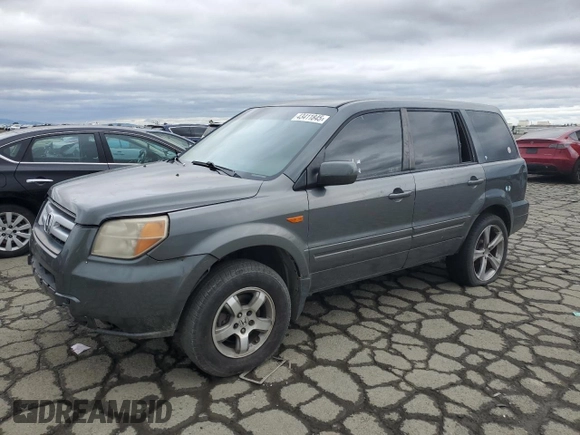 2005 Honda Pilot LX with VIN 2HKYF18155H525957, listed as a Copart auction lot 43411845 with Not provided miles and Salvage title. Bid and sale history available at DreamBid. Image 1.