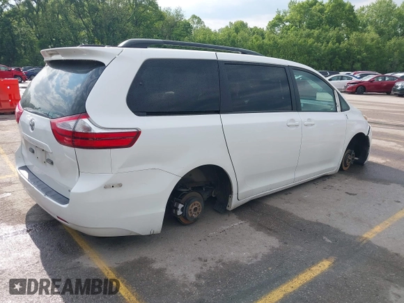 2017 Toyota Sienna LE Auto Access Seat with VIN 5TDKZ3DC0HS825095, listed as a IAAI auction lot 42222054 with 318,349 mi miles and . Bid and sale history available at DreamBid. Image 4.