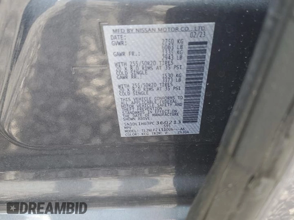 2023 Infiniti QX60 Autograph z VIN 5N1DL1HU3PC360213, wystawiony jako Copart lot #46920575 z przebiegiem 7 432 mil mil oraz Szkoda całkowita • Salvage title. Historia ofert i sprzedaży dostępna na DreamBid. Obrazek 15.