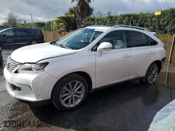 2015 Lexus RX 450h with VIN JTJBC1BA2F2469502, listed as a Copart auction lot 49475915 with 131,175 mi miles and Salvage title. Bid and sale history available at DreamBid. Image 1.