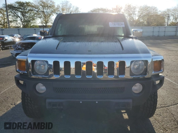 2007 Hummer H3 SUV with VIN 5GTDN13E778225780, listed as a Copart auction lot 75070054 with 168,035 mi miles and Clean Title. Bid and sale history available at carsss.com. Image 5.