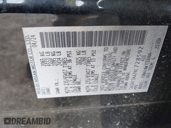 2024 Nissan Rogue S z VIN 5N1BT3AA7RC728592, wystawiony jako IAAI lot #42117877 z przebiegiem 25 299 mil mil oraz . Historia ofert i sprzedaży dostępna na DreamBid. Obrazek 9.