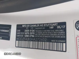 2017 Mercedes-Benz E 300 Luxury with VIN WDDZF4JB3HA272602, listed as a IAAI auction lot 41884174 with 73,659 mi miles and . Bid and sale history available at DreamBid. Image 9.