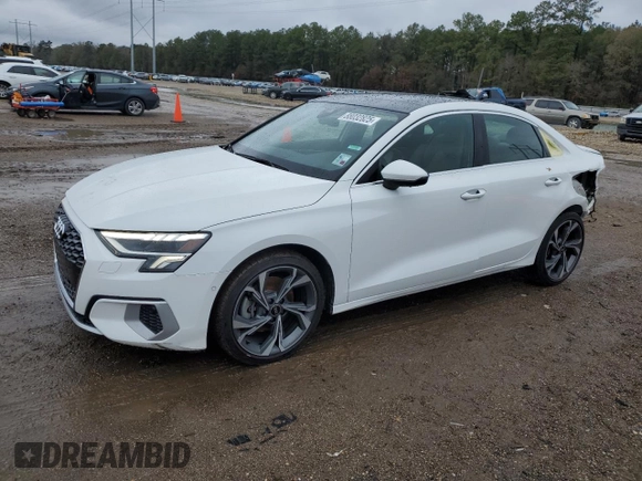 2022 Audi A3 Premium Plus with VIN WAUBUDGY0NA098249, listed as a Copart auction lot 88032825 with 44,166 mi miles and Salvage Title. Bid and sale history available at carsss.com. Image 1.