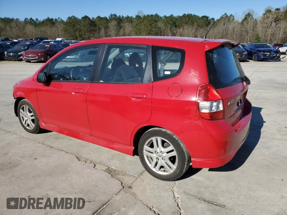 2007 Honda Fit Sport with VIN JHMGD38667S058124, listed as a Copart auction lot 49135255 with 75,686 mi miles and Salvage Title. Bid and sale history available at carsss.com. Image 2.