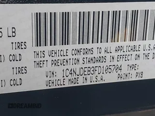 2015 Jeep Compass Latitude with VIN 1C4NJDEB3FD105704, listed as a IAAI auction lot 41719603 with 106,904 mi miles. Bid and sale history available at carsss.com. Image 9.