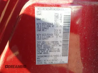 2018 Nissan Pathfinder SV z VIN 5N1DR2MN5JC678022, wystawiony jako IAAI lot #42206918 z przebiegiem 106 488 mil mil oraz . Historia ofert i sprzedaży dostępna na DreamBid. Obrazek 9.