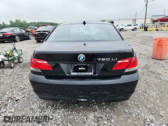 2008 BMW 7 Series 750Li with VIN WBAHN83568DT78626, listed as a Copart auction lot 60956495 with 87,600 mi miles and Clean title. Bid and sale history available at DreamBid. Image 6.