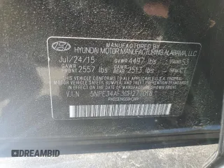 2016 Hyundai Sonata Sport with VIN 5NPE34AF3GH277018, listed as a Copart auction lot 50914175 with 126,334 mi miles and Salvage Title. Bid and sale history available at DreamBid. Image 12.