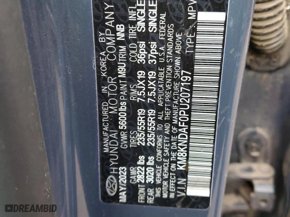 2023 Hyundai IONIQ 5 SEL with VIN KM8KNDAF0PU207197, listed as a Copart auction lot 48351605 with 10,732 mi miles and Salvage Title. Bid and sale history available at carsss.com. Image 12.
