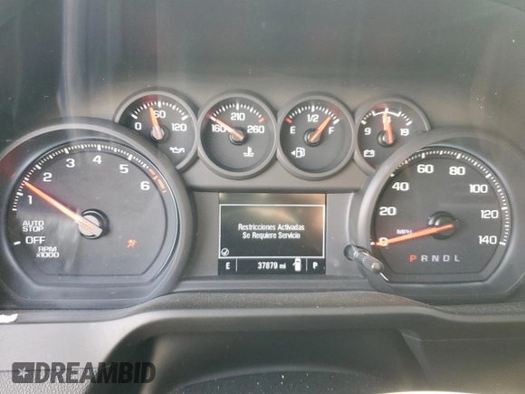 2022 Chevrolet Silverado 1500 Custom with VIN 3GCPABEKXNG501062, listed as a Copart auction lot 86687894 with 37,879 mi miles and Salvage Title. Bid and sale history available at DreamBid. Image 9.