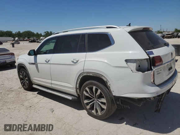2021 Volkswagen Atlas SEL Premium R-Line with VIN 1V2FR2CA9MC524833, listed as a Copart auction lot 57441175 with 72,128 mi miles and Salvage title. Bid and sale history available at DreamBid. Image 2.