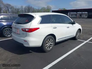 2013 Infiniti JX35 with VIN 5N1AL0MN0DC320968, listed as a IAAI auction lot 41855848 with 142,927 mi miles. Bid and sale history available at carsss.com. Image 4.