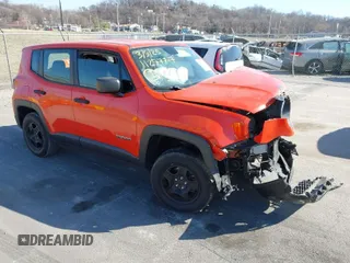 2017 Jeep Renegade Sport with VIN ZACCJBABXHPG35979, listed as a IAAI auction lot 41781553 with 71,265 mi miles and . Bid and sale history available at carsss.com. Image 1.